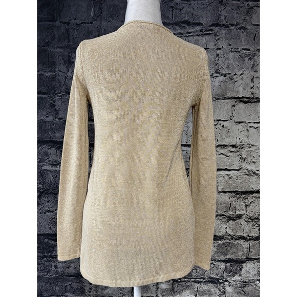 J.McLaughlin Sweater Womens XS Beige V Neck Long Sleeve Pullover Cotton Blend - Picture 3 of 12